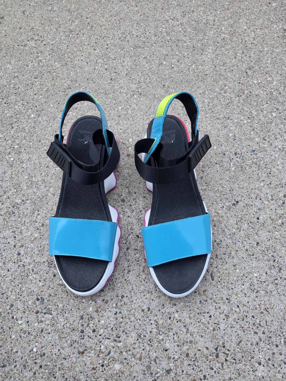 Sorel Black Footbed Slip-On with Teal Trim